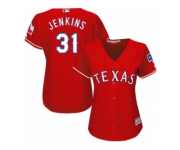 Women's Majestic Texas Rangers #31 Ferguson Jenkins Authentic Red Alternate Cool Base MLB Jersey