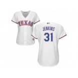 Women's Majestic Texas Rangers #31 Ferguson Jenkins Authentic White Home Cool Base MLB Jersey