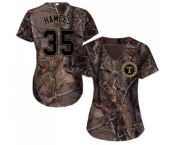 Women's Majestic Texas Rangers #35 Cole Hamels Authentic Camo Realtree Collection Flex Base MLB Jersey