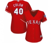 Women's Majestic Texas Rangers #40 Bartolo Colon Authentic Red Alternate Cool Base MLB Jersey