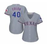 Women's Majestic Texas Rangers #40 Bartolo Colon Replica Grey Road Cool Base MLB Jersey