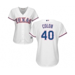 Women's Majestic Texas Rangers #40 Bartolo Colon Replica White Home Cool Base MLB Jersey