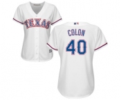 Women's Majestic Texas Rangers #40 Bartolo Colon Replica White Home Cool Base MLB Jersey