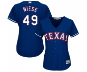 Women's Majestic Texas Rangers #49 Jon Niese Replica Royal Blue Alternate 2 Cool Base MLB Jersey