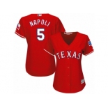 Women's Majestic Texas Rangers #5 Mike Napoli Authentic Red Alternate Cool Base MLB Jersey