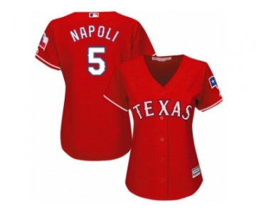 Women's Majestic Texas Rangers #5 Mike Napoli Authentic Red Alternate Cool Base MLB Jersey