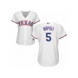 Women's Majestic Texas Rangers #5 Mike Napoli Authentic White Home Cool Base MLB Jersey