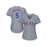 Women's Majestic Texas Rangers #5 Mike Napoli Replica Grey Road Cool Base MLB Jersey