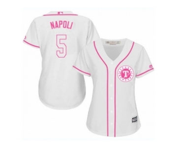 Women's Majestic Texas Rangers #5 Mike Napoli Replica White Fashion Cool Base MLB Jersey