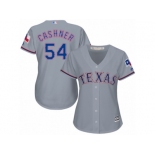 Women's Majestic Texas Rangers #54 Andrew Cashner Authentic Grey Road Cool Base MLB Jersey