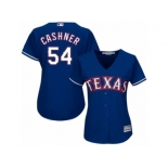 Women's Majestic Texas Rangers #54 Andrew Cashner Authentic Royal Blue Alternate 2 Cool Base MLB Jersey