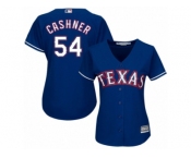 Women's Majestic Texas Rangers #54 Andrew Cashner Authentic Royal Blue Alternate 2 Cool Base MLB Jersey