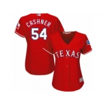 Women's Majestic Texas Rangers #54 Andrew Cashner Replica Red Alternate Cool Base MLB Jersey