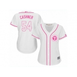 Women's Majestic Texas Rangers #54 Andrew Cashner Replica White Fashion Cool Base MLB Jersey