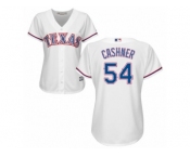 Women's Majestic Texas Rangers #54 Andrew Cashner Replica White Home Cool Base MLB Jersey