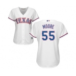 Women's Majestic Texas Rangers #55 Matt Moore Replica White Home Cool Base MLB Jersey