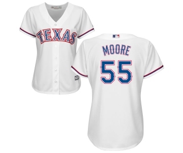 Women's Majestic Texas Rangers #55 Matt Moore Replica White Home Cool Base MLB Jersey