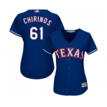 Women's Majestic Texas Rangers #61 Robinson Chirinos Replica Royal Blue Alternate 2 Cool Base MLB Jersey