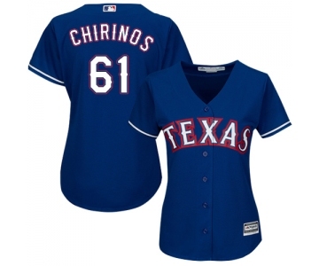 Women's Majestic Texas Rangers #61 Robinson Chirinos Replica Royal Blue Alternate 2 Cool Base MLB Jersey