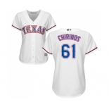 Women's Majestic Texas Rangers #61 Robinson Chirinos Replica White Home Cool Base MLB Jersey