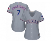 Women's Majestic Texas Rangers #7 Ivan Rodriguez Authentic Grey Road Cool Base MLB Jersey