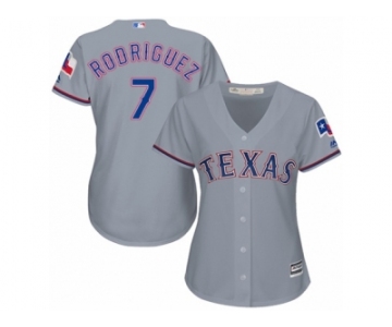 Women's Majestic Texas Rangers #7 Ivan Rodriguez Authentic Grey Road Cool Base MLB Jersey