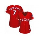 Women's Majestic Texas Rangers #7 Ivan Rodriguez Authentic Red Alternate Cool Base MLB Jersey