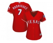 Women's Majestic Texas Rangers #7 Ivan Rodriguez Authentic Red Alternate Cool Base MLB Jersey