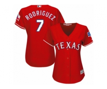 Women's Majestic Texas Rangers #7 Ivan Rodriguez Authentic Red Alternate Cool Base MLB Jersey