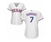 Women's Majestic Texas Rangers #7 Ivan Rodriguez Authentic White Home Cool Base MLB Jersey