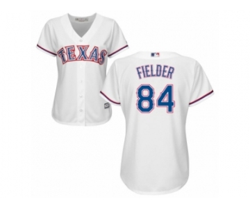 Women's Majestic Texas Rangers #84 Prince Fielder Authentic White Home Cool Base MLB Jersey