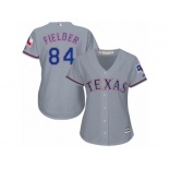 Women's Majestic Texas Rangers #84 Prince Fielder Replica Grey Road Cool Base MLB Jersey