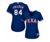 Women's Majestic Texas Rangers #84 Prince Fielder Replica Royal Blue Alternate 2 Cool Base MLB Jersey