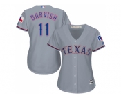 Women's Texas Rangers #11 Yu Darvish Grey Road Stitched MLB Jersey