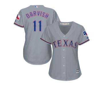 Women's Texas Rangers #11 Yu Darvish Grey Road Stitched MLB Jersey