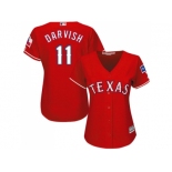 Women's Texas Rangers #11 Yu Darvish Red Alternate Stitched MLB Jersey