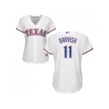 Women's Texas Rangers #11 Yu Darvish White Fashion Stitched MLB Jersey