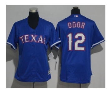 Women's Texas Rangers #12 Rougned Odor Blue Alternate Stitched MLB Jersey