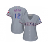 Women's Texas Rangers #12 Rougned Odor Grey Road Stitched MLB Jersey