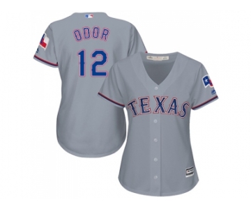 Women's Texas Rangers #12 Rougned Odor Grey Road Stitched MLB Jersey