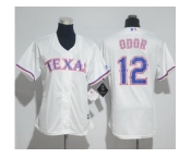 Women's Texas Rangers #12 Rougned Odor White Home Stitched MLB Jersey