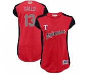 Women's Texas Rangers #13 Joey Gallo Authentic Red American League 2019 Baseball All-Star Jersey