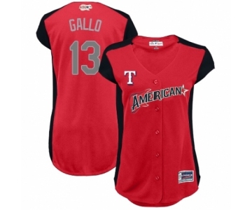 Women's Texas Rangers #13 Joey Gallo Authentic Red American League 2019 Baseball All-Star Jersey