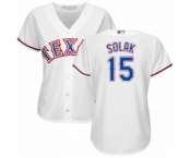 Women's Texas Rangers #15 Nick Solak Authentic White Home Cool Base Baseball Player Jersey