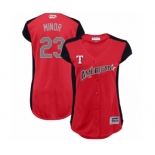 Women's Texas Rangers #23 Mike Minor Authentic Red American League 2019 Baseball All-Star Jersey