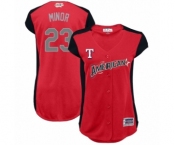 Women's Texas Rangers #23 Mike Minor Authentic Red American League 2019 Baseball All-Star Jersey