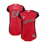 Women's Texas Rangers #24 Hunter Pence Authentic Red American League 2019 Baseball All-Star Jersey