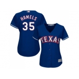 Women's Texas Rangers #35 Cole Hamels Blue Alternate Stitched MLB Jersey