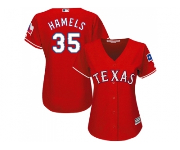 Women's Texas Rangers #35 Cole Hamels Red Alternate Stitched MLB Jersey