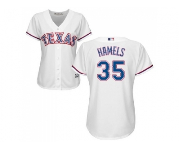 Women's Texas Rangers #35 Cole Hamels White Home Stitched MLB Jersey